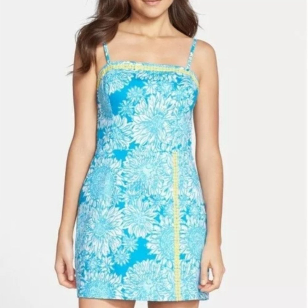 Lilly Pulitzer Blue & Yellow Illusion Romper Womens Size 00